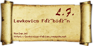 Levkovics Fábián névjegykártya