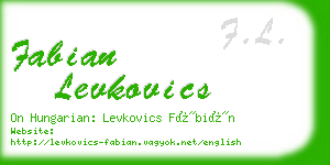 fabian levkovics business card